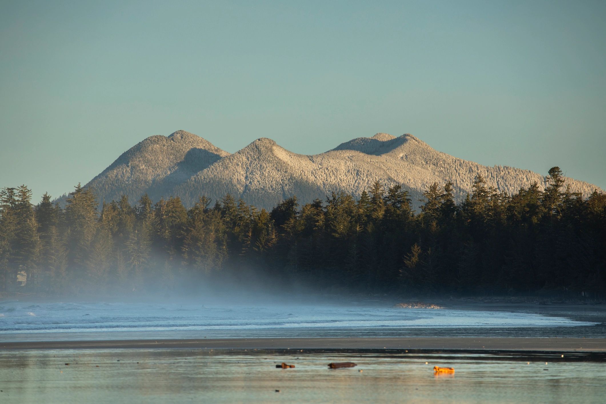 Calm Vancouver Island shoreline at sunset